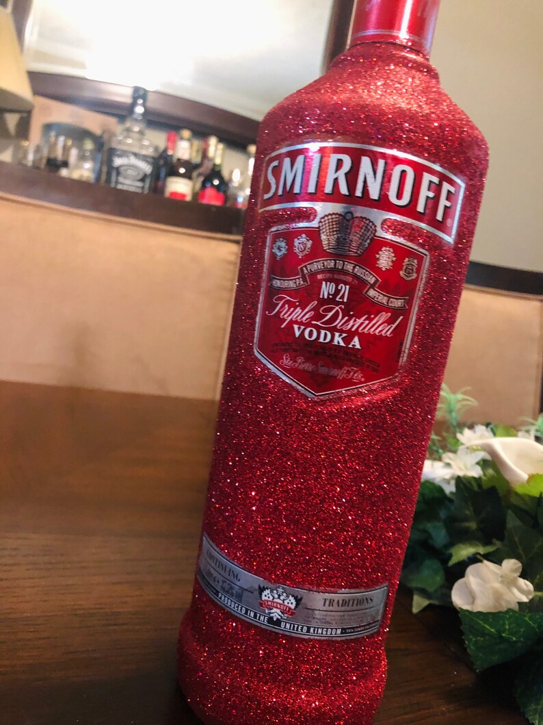Glittered Smirnoff Bottle Etsy