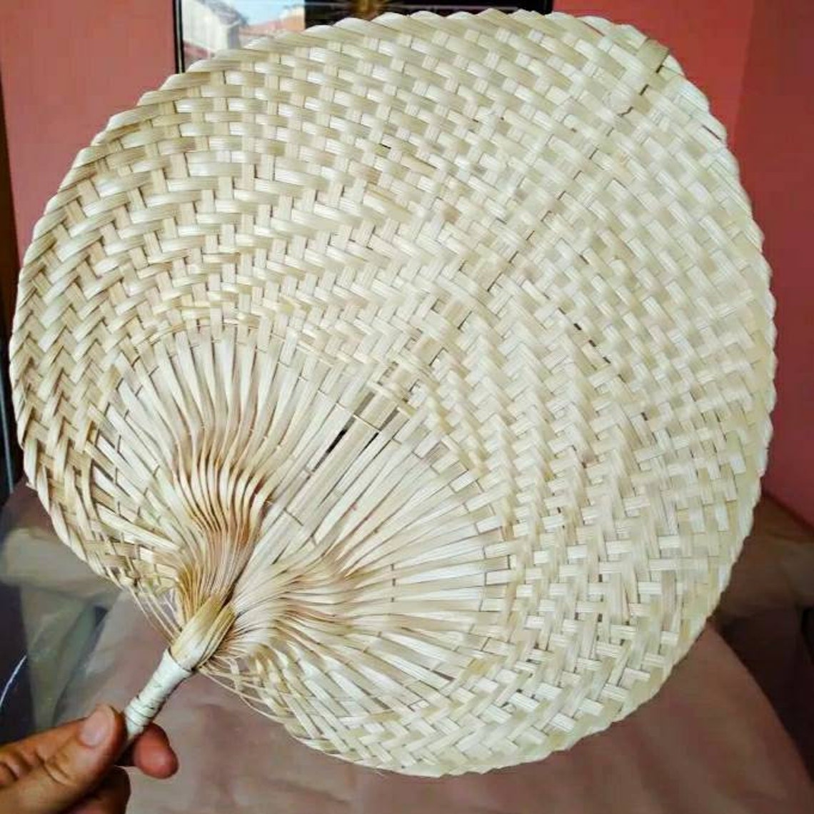 Bamboo Hand FanStraw FanWall Decor FanHandwoven Wall Etsy