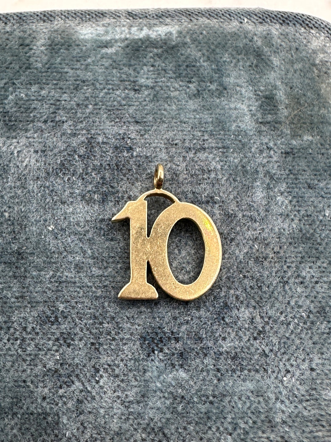 Vintage 14K Yellow Gold Lucky Number 10 Charm Pendant Etsy