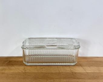 As Is - Federal Lidded Glass Refrigerator Dish: Medium Clear Glass Food Storage Box