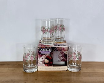 Corelle Wysteria Juice Glasses by Corning, Set of 4 in Box, All Included