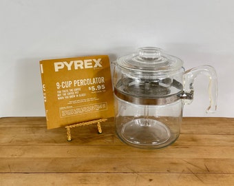 Pyrex Flameware Percolator Coffee Pot 7756 6 Cup No Inner Pieces - Ruby Lane