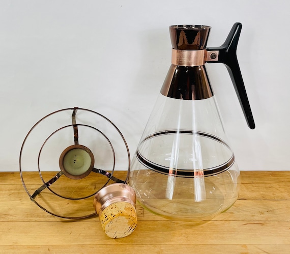 Coffee Carafe With Cork Stopper and Matching Tea Light Stand by Inland  Glass, 10 Inch Tall and 72 Ounce Coffee Carafe 