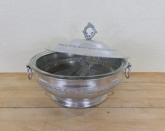 Pyrex Divided Glass Casserole Dish with Aluminum Carrier
