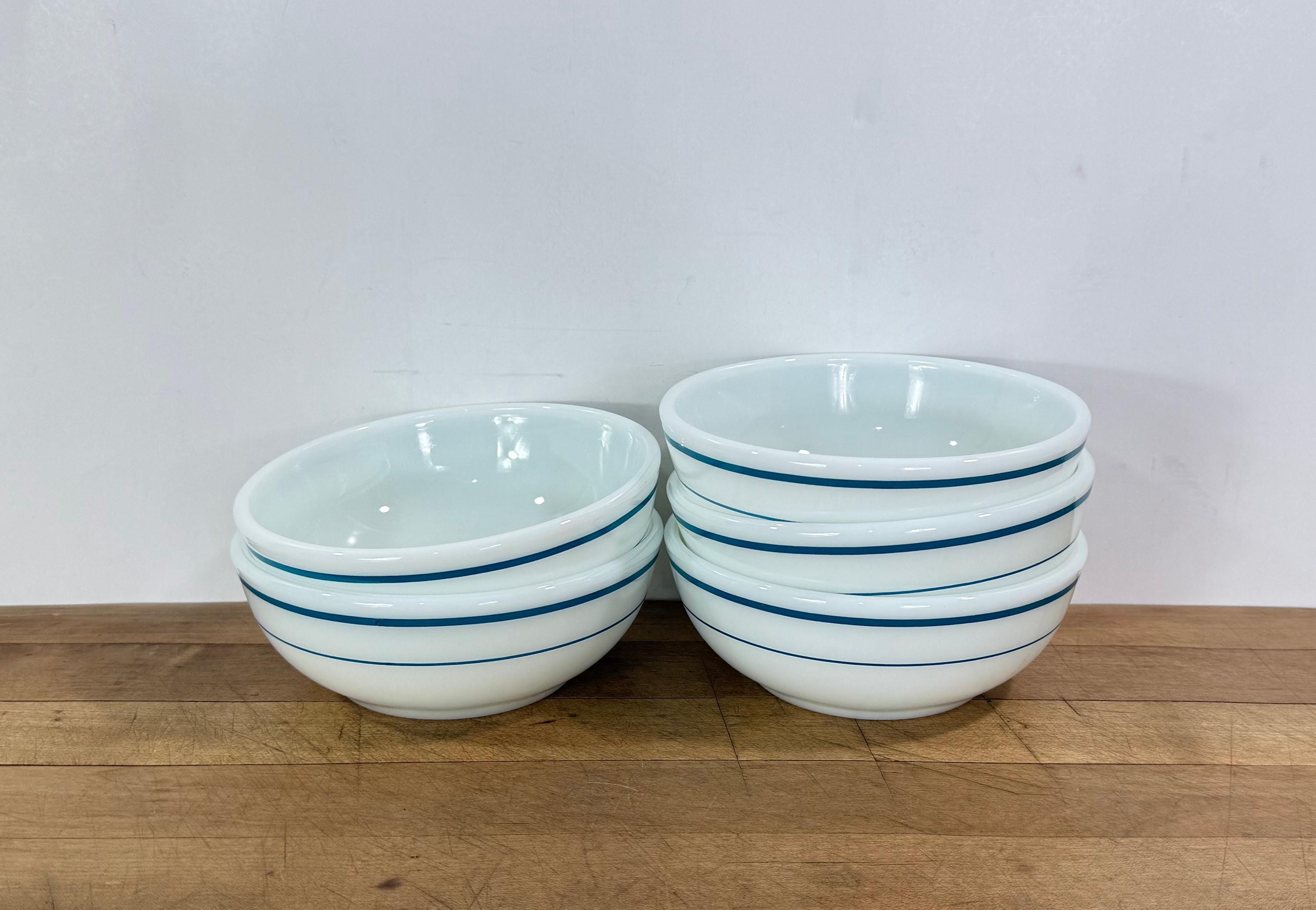 Corning Pyrex Turquoise Band Restaurant Ware/tableware Chili Bowls