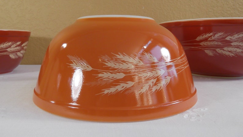 Pyrex Autumn Harvest Mixing Bowl Set 4 Bowl Set image 4