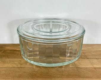 Clear Uncolored Glass Lidded Oval Refrigerator Dish, Food Storage