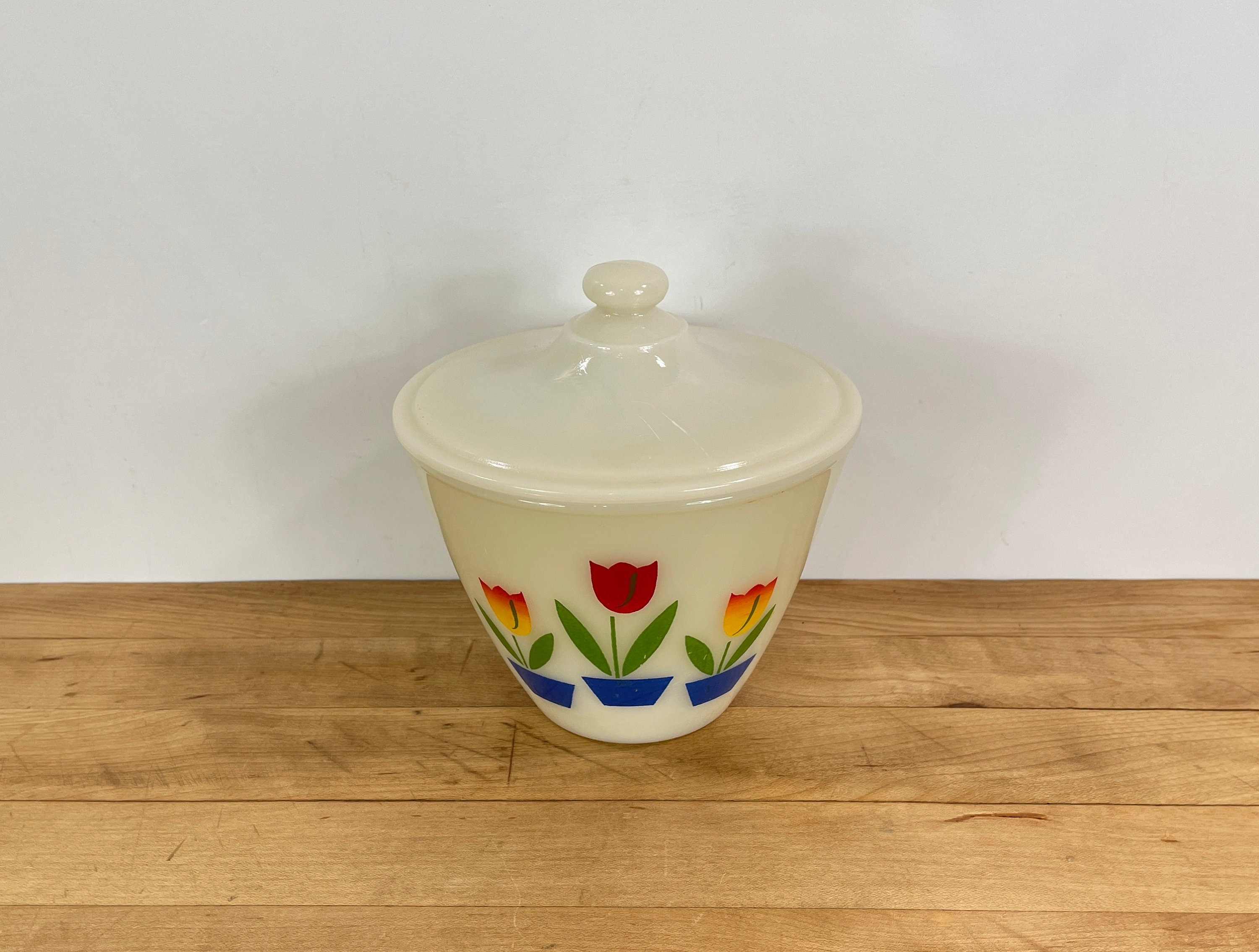 Fire-King チューリップ柄 ソルト&ペッパーセット ヴィンテージ Fire King Grease Jar for sale | eBay