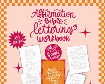 Procreate Lettering Practice Workbook / Affirmations /Lettering Practice/Bible Lettering/ Bible Scripture/Bible Study/25 Pages of Practice /