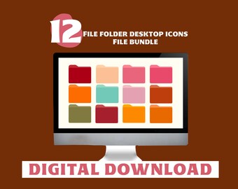 Herbst ästhetische Neutrale Datei Ordner Icons | Herbstfarben Desktop | Niedliche Desktop Icons für MAC + PC