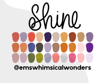 Shine Procreate Color Palette: 30 Pastel Swatches (Digital Download)