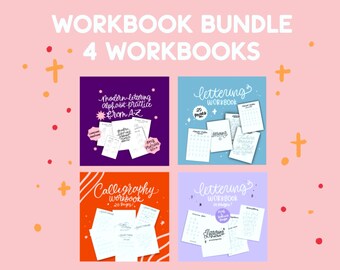 Procreate Workbook Bundle/Instant Download/Ipad lettering/Cursive/Calligraphy
