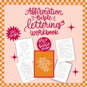 Procreate Lettering Practice Workbook / Affirmations /Lettering Practice/Bible Lettering/ Bible Scripture/Bible Study/25 Pages of Practice /
