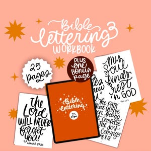 Procreate Lettering Practice Workbook / Procreate / Lettering Practice/ Bible Lettering/ Bible Scripture/Bible Study/25 Pages of Practice