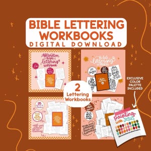 Procreate Workbook Bundle/Instant Download/Ipad lettering/Cursive/Calligraphy/Bible Lettering Workbooks/ Bundle/ Bible Study/ Bible Practice