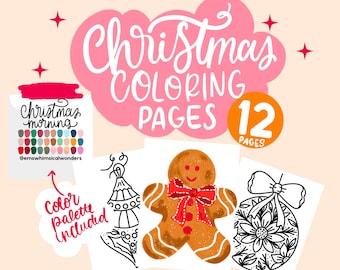 Libro para colorear navideño: Cuaderno de letras de Procreate (PDF/PNG)