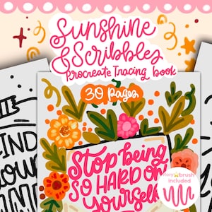 Sunshine and Scribbles positive affirmations Procreate Lettering Practice Workbook/ Procreate /Lettering Practice/