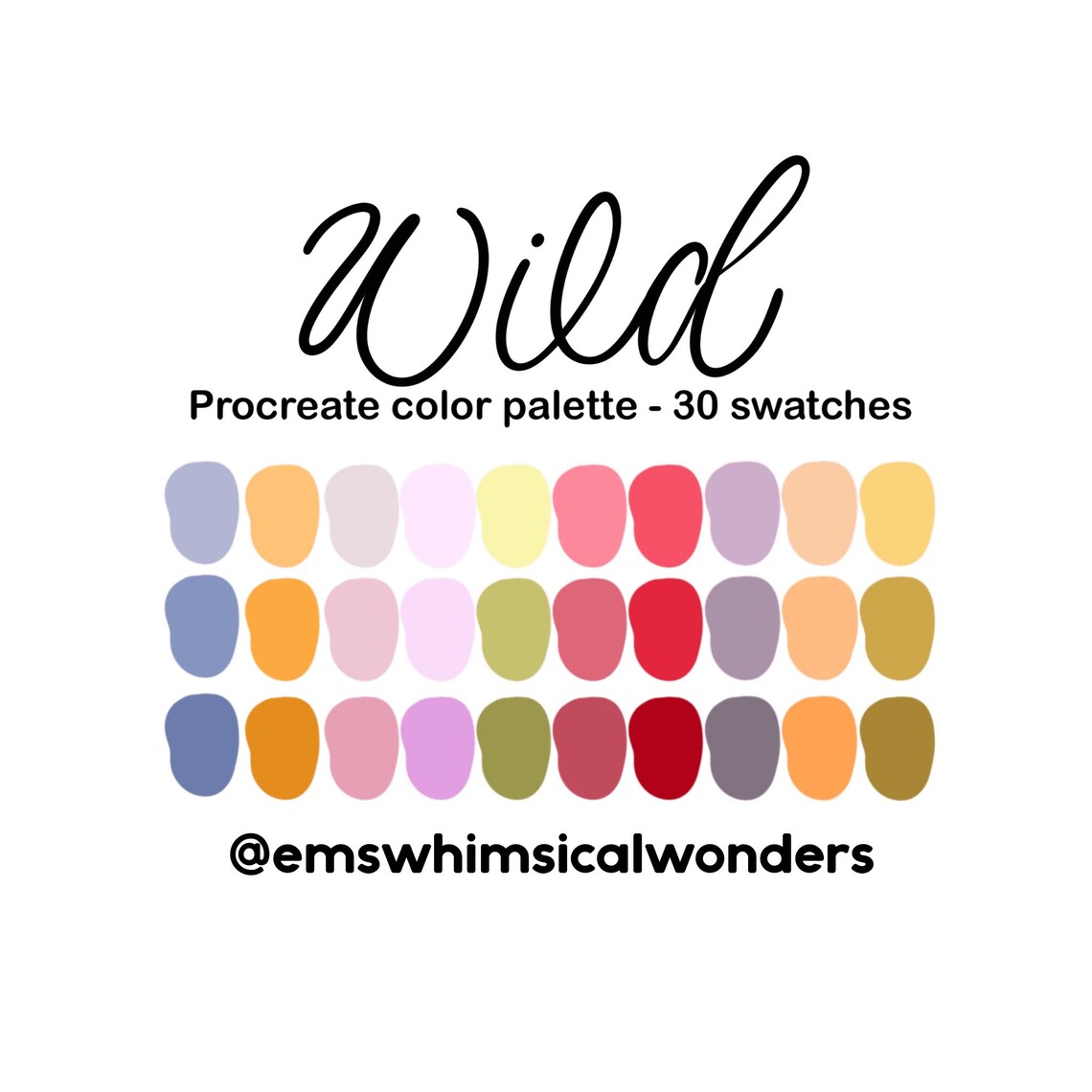 Wild Color Palette, Pastel Colors, Digital Download, Procreate Color ...