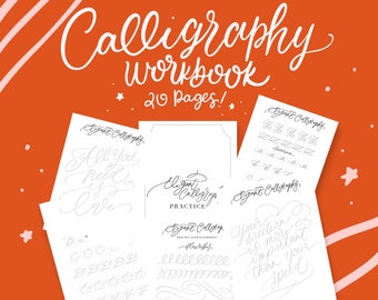 Procreate Elegant Calligraphy Practice Workbook 25 pages/ Procreate / Lettering Practice/Calligraphy
