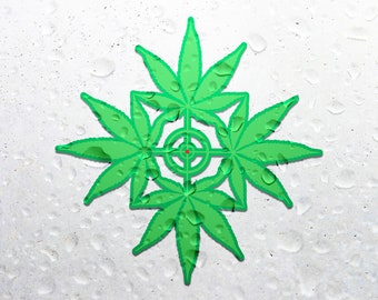 Cannabis Aim High Car Decal Weed Leaf Crosshair, Retical, Viewfinder, Target Vinyl Decal Sticker Waterproof