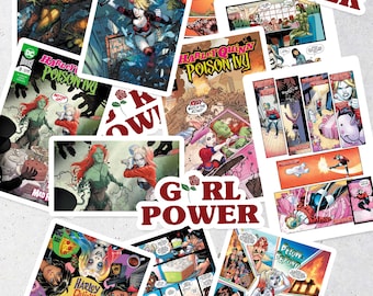 GIRL POWER! Comic book edition Random Variety characters Decorate Notebooks, Laptop, Gift Bags Glossy finish