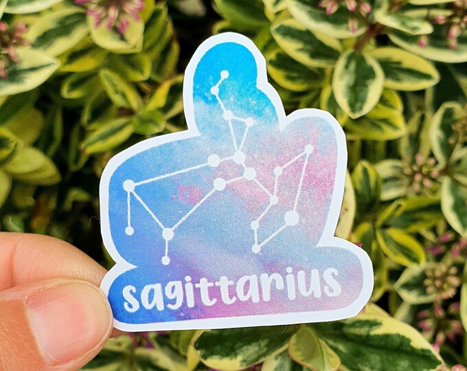 Sagittarius Cute Constellation Zodiac Astrology Star Sign Galaxy Sticker Hand Cut 4 Water Bottle Laptop Weather Proof Vinyl Hand Designed