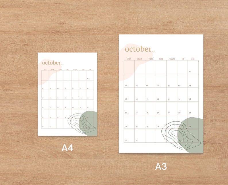 2022/2023 Printable Monthly Calendar July-june A4/A3 - Etsy