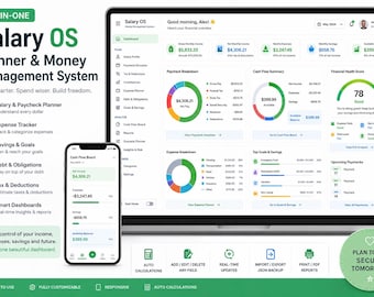 Salary OS Planner | Income, Expense, Tax Tracker (Digital Download)