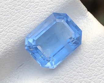 Emerald Cut Aquamarine Gemstone, Sky Blue Beryl, 2.39 Carat