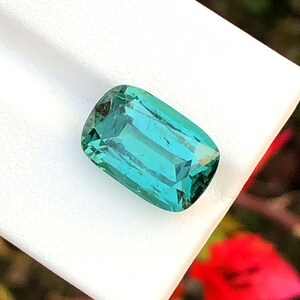 Neon blue Tourmaline Gemstone, Green Emerald Cut Tourmaline, Loose Gemstone, Tourmaline lagoon color ,Tourmaline Jewelry - 10.35 CT