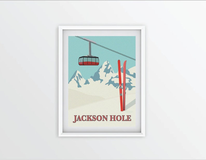Jackson Hole Vintage Ski Poster Printable Etsy