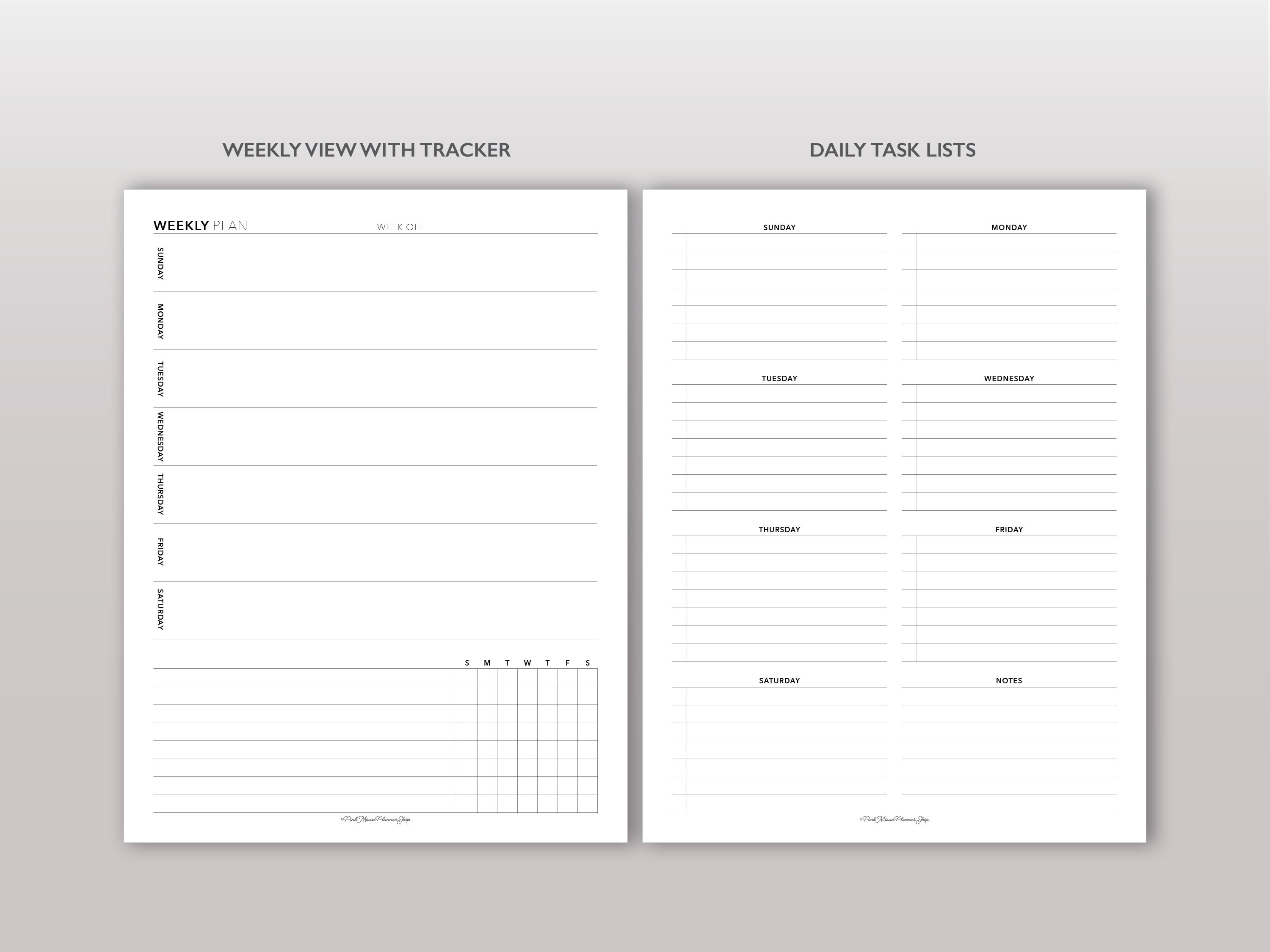 Undated Weekly Planner Printable, Daily to Do List, Printable Planner ...