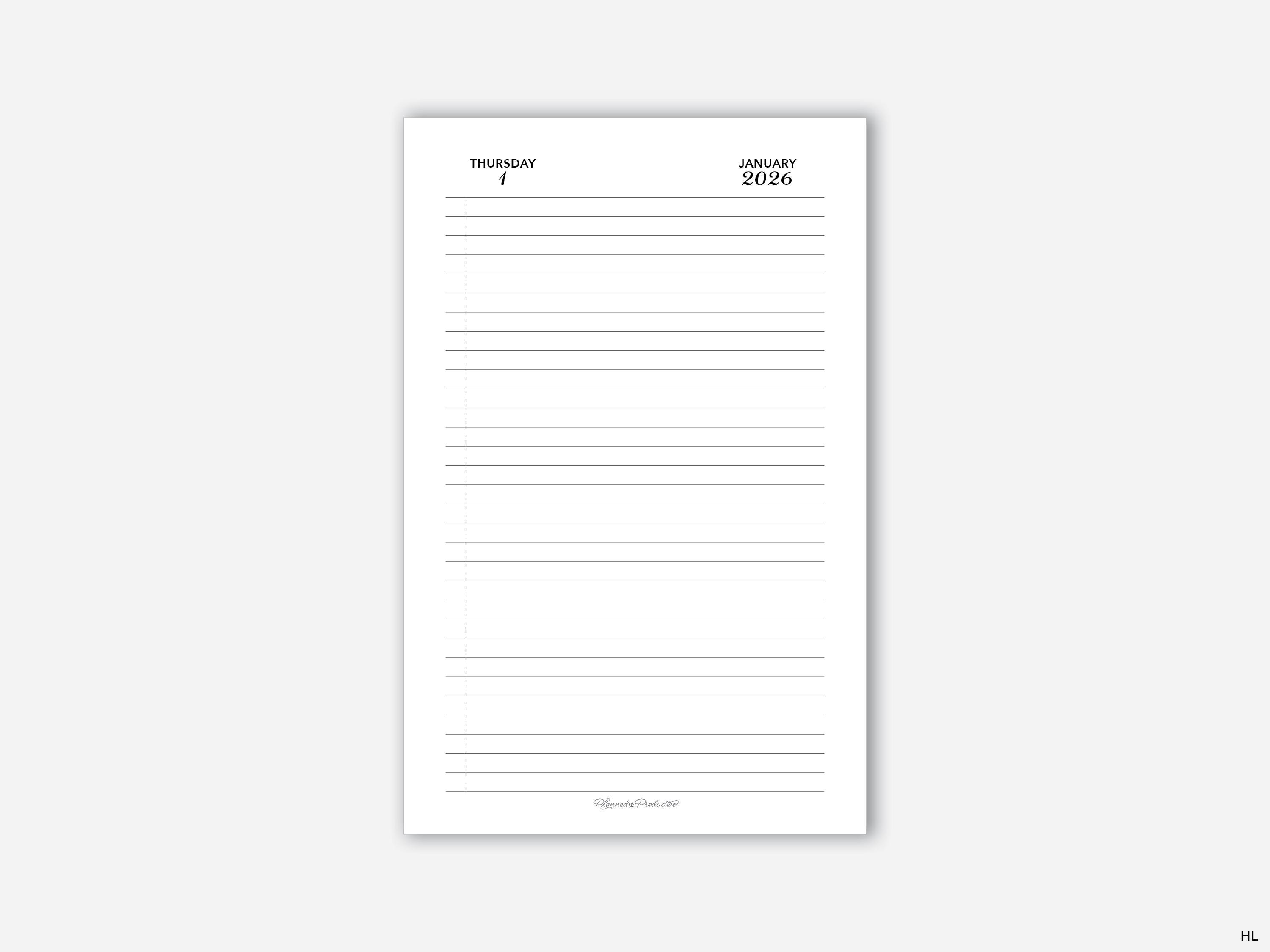 2026 Lined Daily Planner Inserts, Simple Dated Daily Journal, One Day ...