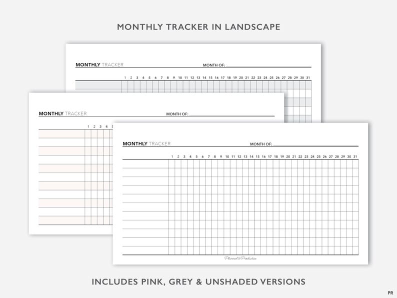 Tracker Bundle With Weekly, Monthly, and Yearly Pages, Printable ...