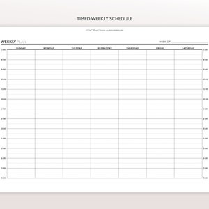 30 Minute Weekly Schedule Printable Time Block Planner - Etsy