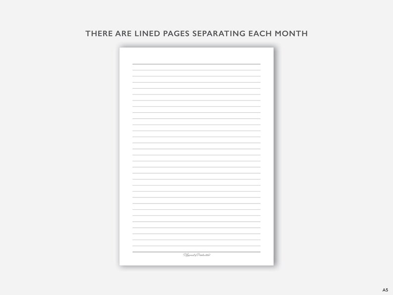 2026 Printable Lined Monthly Planner Inserts, Two Page Monthly Calendar ...