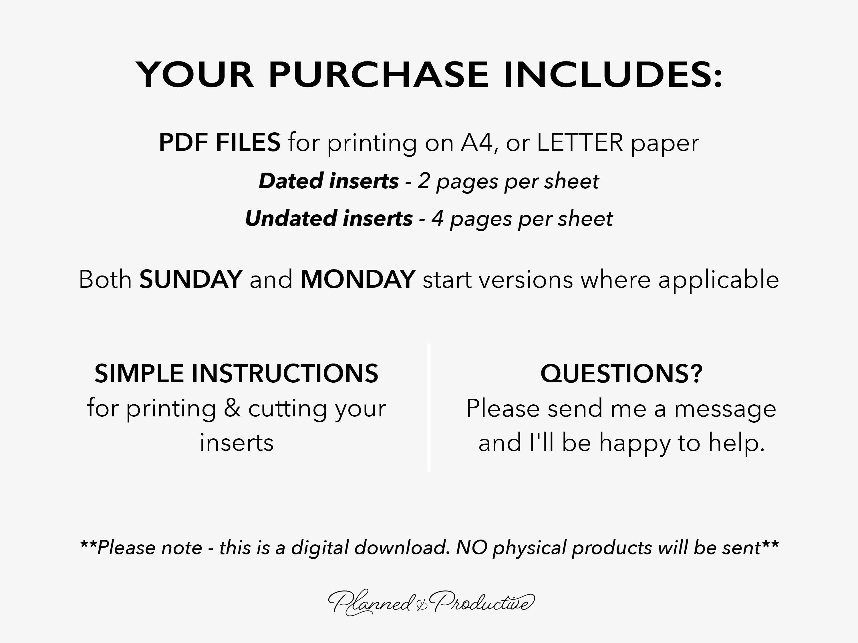 2026 Daily Planner Printable Inserts W/ Weekly Overview, Pocket Rings ...