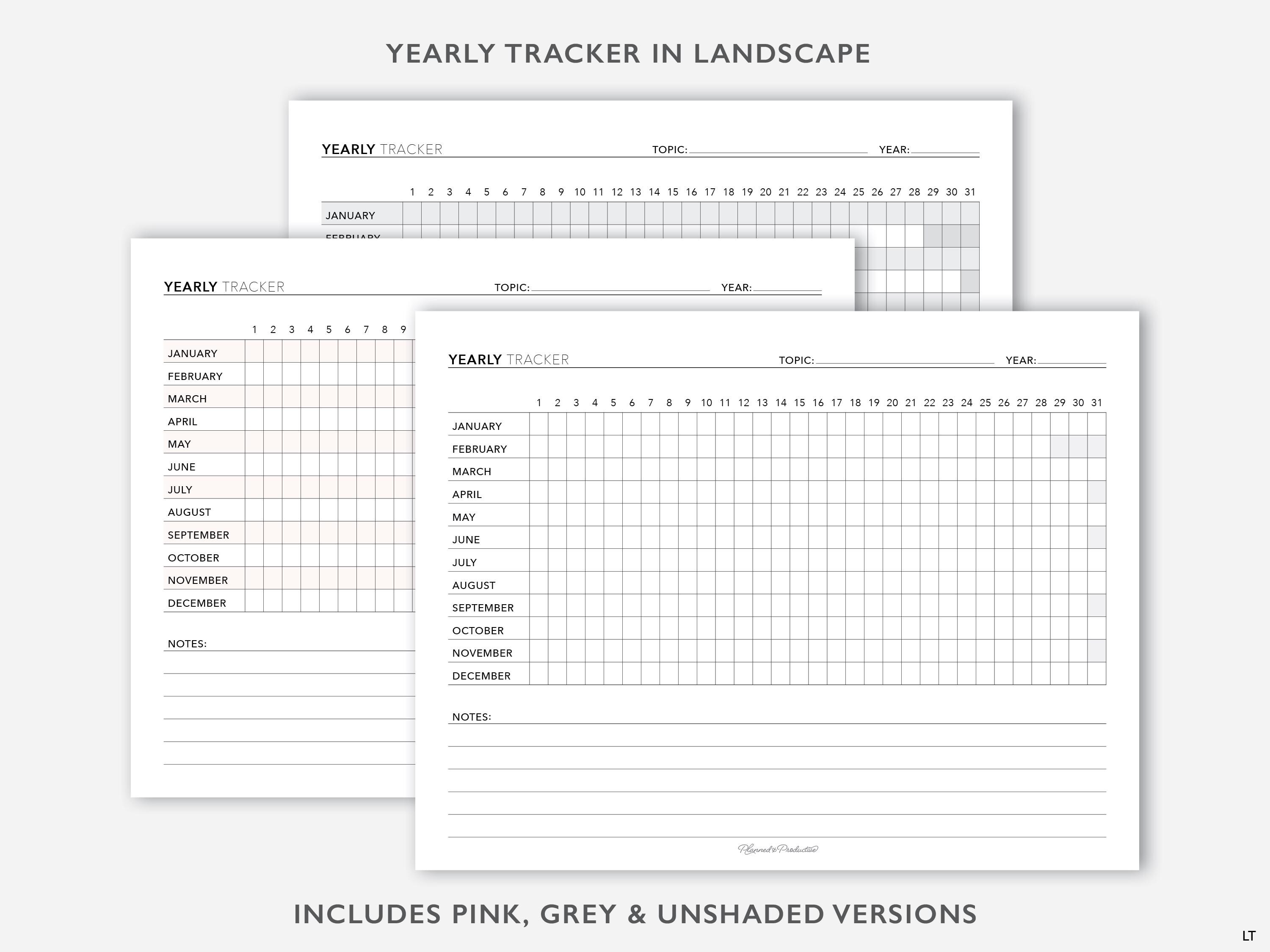 Printable Tracker Bundle Planner Insert, Weekly Tracker Page, Monthly ...