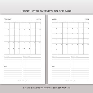 2024 Printable Monthly Planner Inserts, Half Size Monthly Calendar Page ...