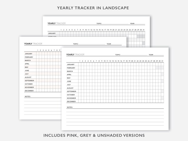 Printable Tracker Bundle Planner Insert, Weekly Tracker Page, Monthly ...