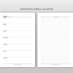 Undated Weekly Planner Printable, 2 Page per Week, WO2P Weekly ...