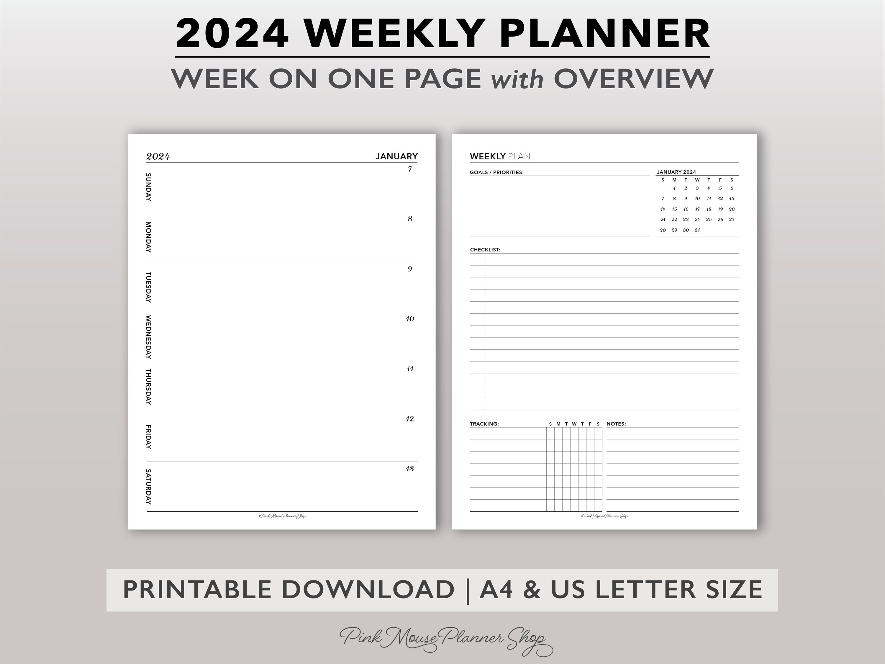 2023-2024 Lined Weekly Planner Printable Mid Year Planner Template