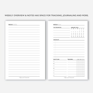 2026 Two Page Daily Planner Printable W/ Weekly Overview, Hourly Timed ...