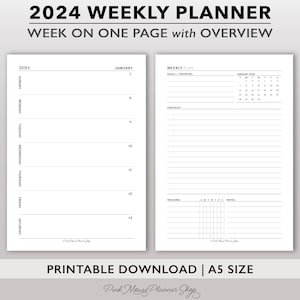 Deluxe A5 Weekly & Daily Organizer with Time Slots.Time
