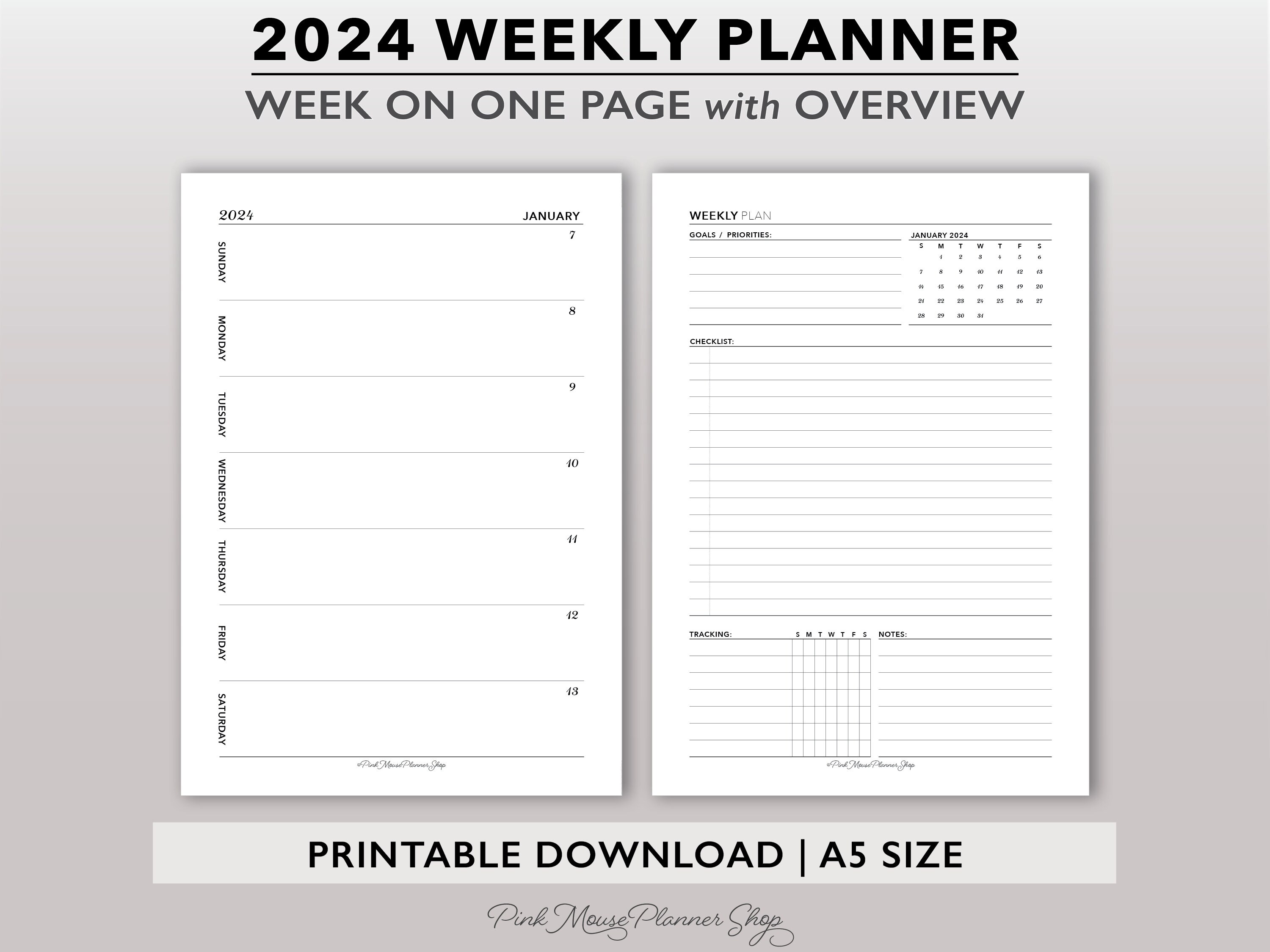 A5 Bullet Journal Style Weekly Spread Planner Inserts Printable Downlo –  MarianeCresp