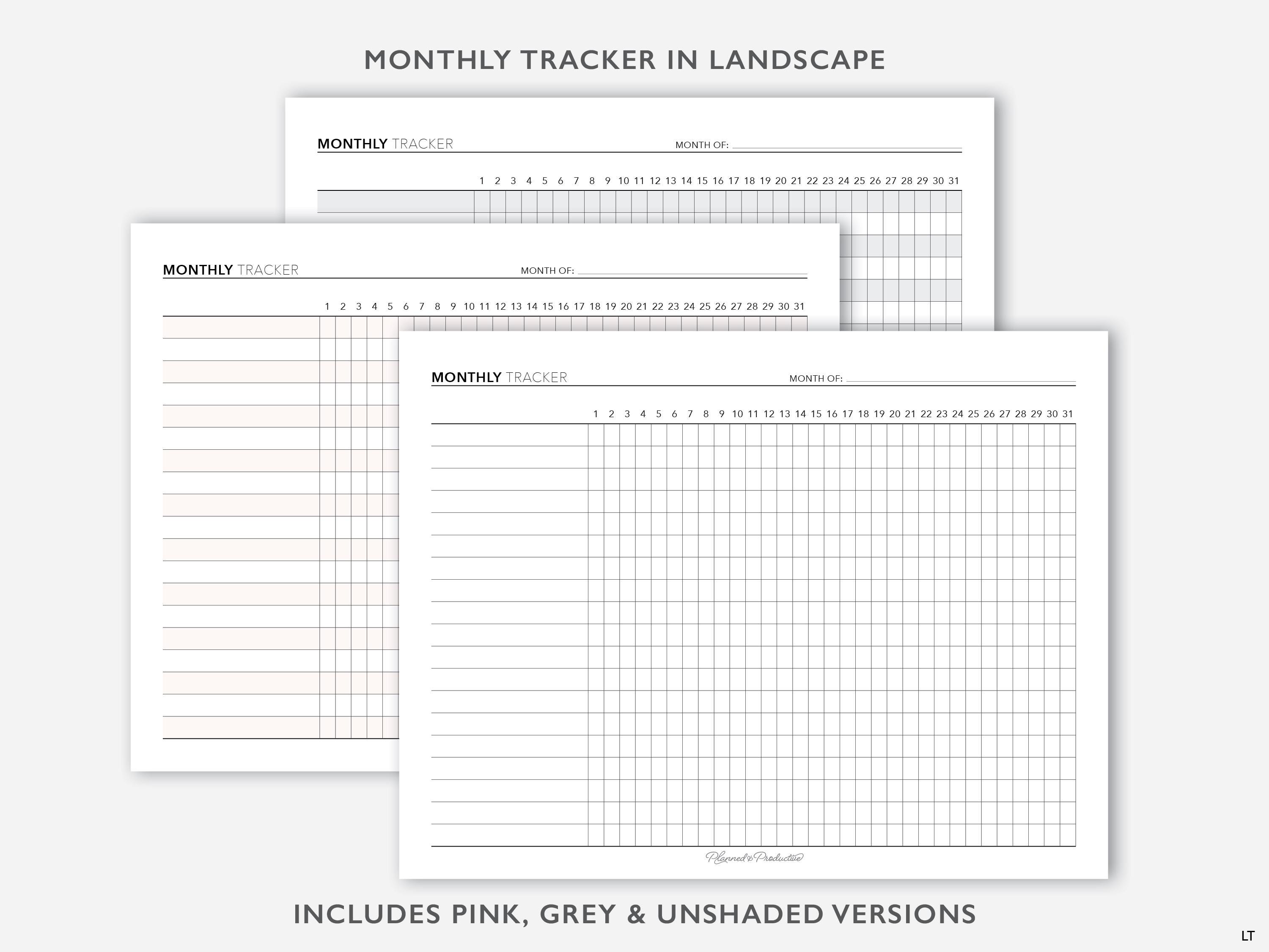 Printable Tracker Bundle Planner Insert, Weekly Tracker Page, Monthly ...