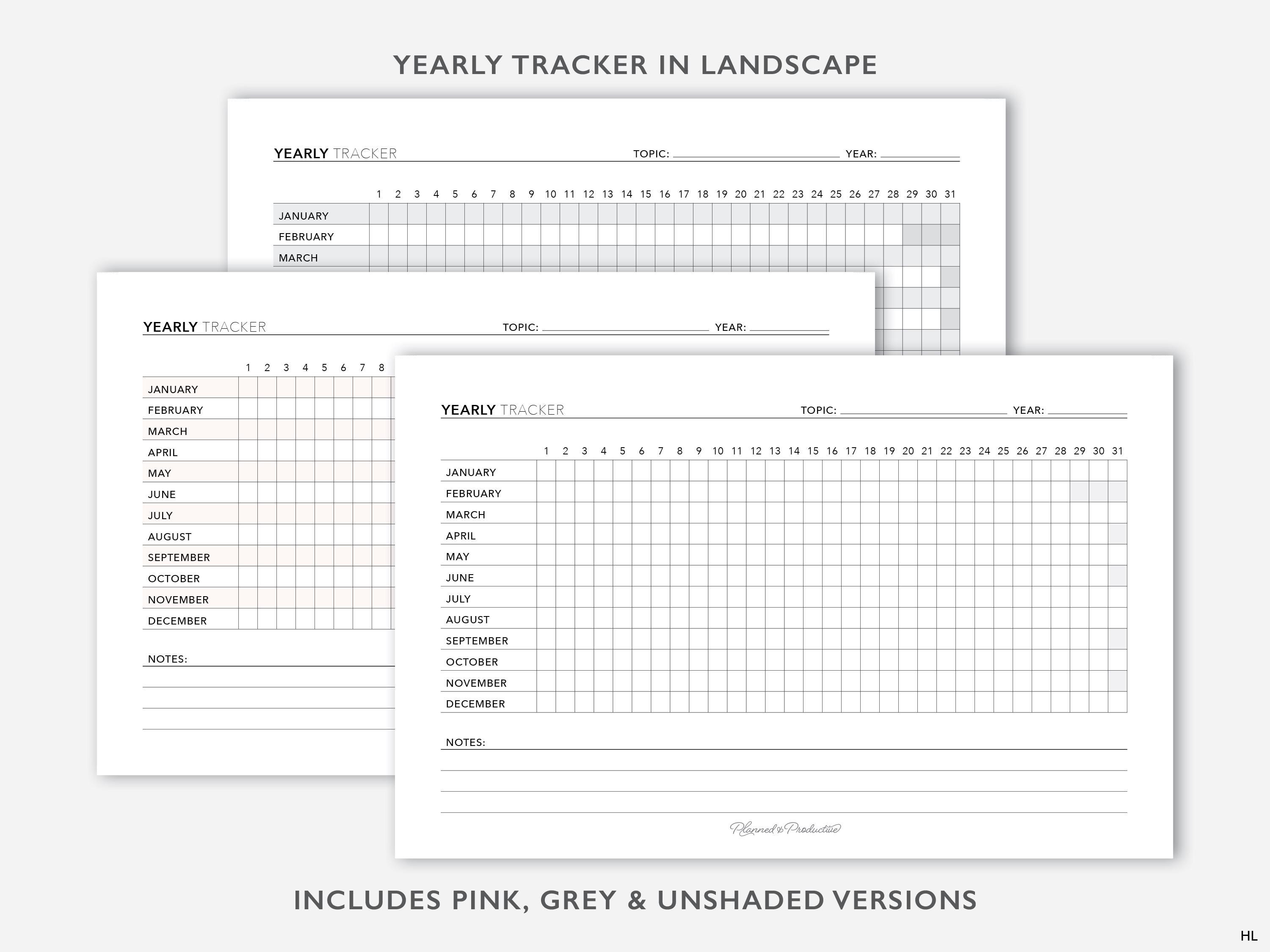 Printable Tracker Bundle Planner Insert, Weekly Tracker Page, Monthly ...