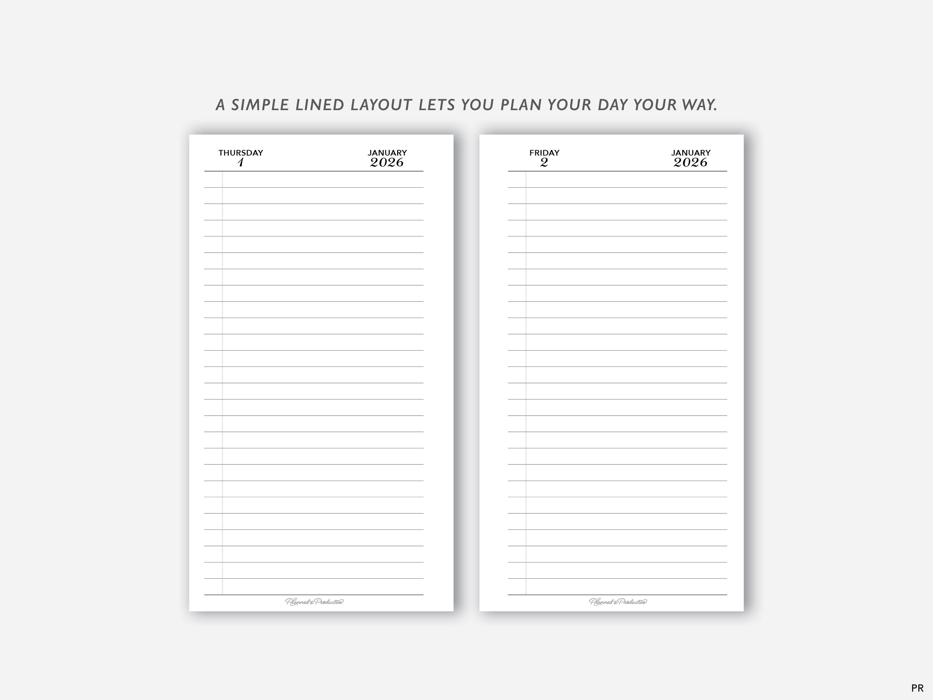 2026 Lined Daily Planner Inserts W/ Weekly Overview, Dated Day per Page ...