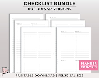 Printable To Do List Insert, Checklist Planner Page, Grocery List, Task List, Minimalist Planner Refill, Simple Checklist Insert for GTD