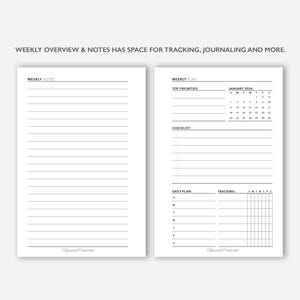 2026 Two Page Daily Planner Printable W/ Weekly Overview, Vertical ...